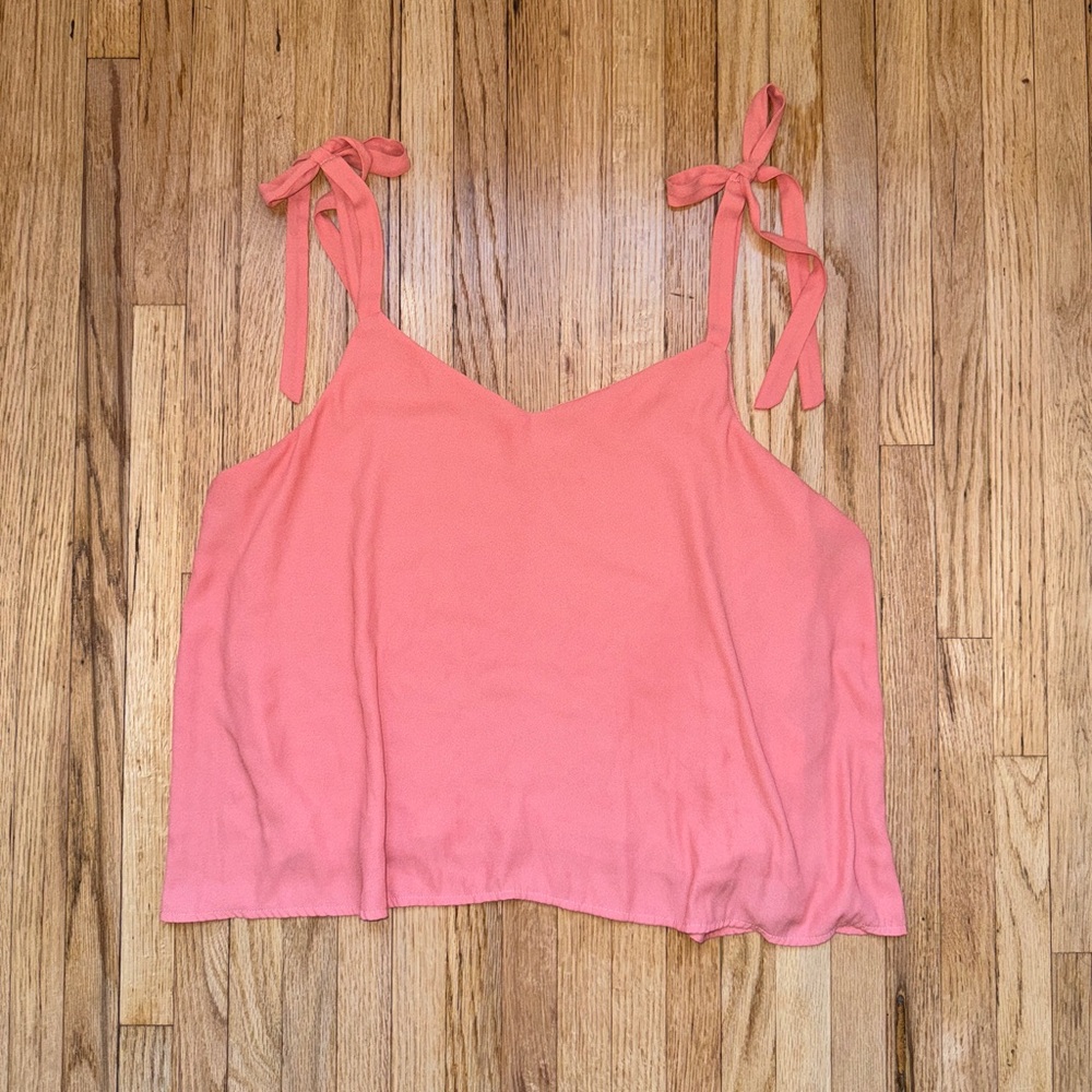 Pink Flowy Tank with Bow Details